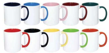 Taza de sublimación con interior y asa de color - Grupo Emi RD